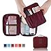 Comicfs Clear Cosmetic Makeup Bag Toiletry Travel Kit Organizer with Comicfs cleaning cloth (Wine Red)