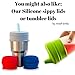 O-Sip! Silicone Straw Lids - (Pack of 3) - BPA Free & Phthalate - Fits Virtually any Glass, Mason Jar, or Cup - Makes Kids Drinks Spill-Proof, Reusable, Durable - ModFamily