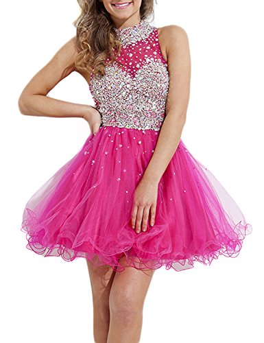High Neck Tulle Homecoming Dresses Size 