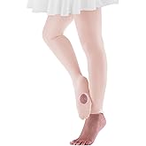 THMEVOK Ballet Tights for Girls Convertible Dance Tights Transition Footed Tights for Toddler Girls Stockings