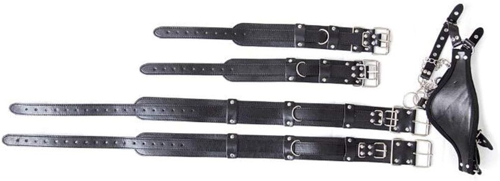OUHUI Leather Binding Tied Hands, Leather Pillows with Heavy Chains Bound Hands and Feet Props, Couple Bound Toys
