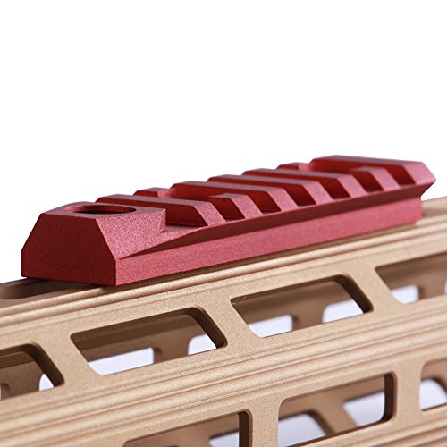 TuFok Mlok Rail Section Aluminum - M-lok Picatinny Rail Adapter, Rifle Rail Attachment with 3/8" QD Sling Mount Swivel Socket(for Two Point Sling)(7-Slot,Red) - Thumbnail 5
