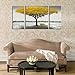 Winpeak Hand Painted Yellow Tree Large Modern Oil Painting Landscape Canvas Wall Art Abstract Picture Huge Contemporary Artwork Framed Ready to Hang (64