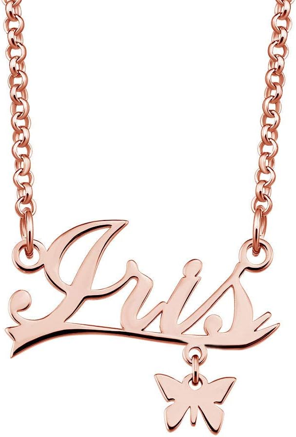 Stainless Steel Chain Rose Gold Pendant Customized Plate Personalized Name Necklace