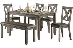 Homelegance 6-Piece Pack Dinette Set, Gray