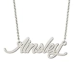 BYBWBL Ainsley Name Pendant Necklace Silver Color