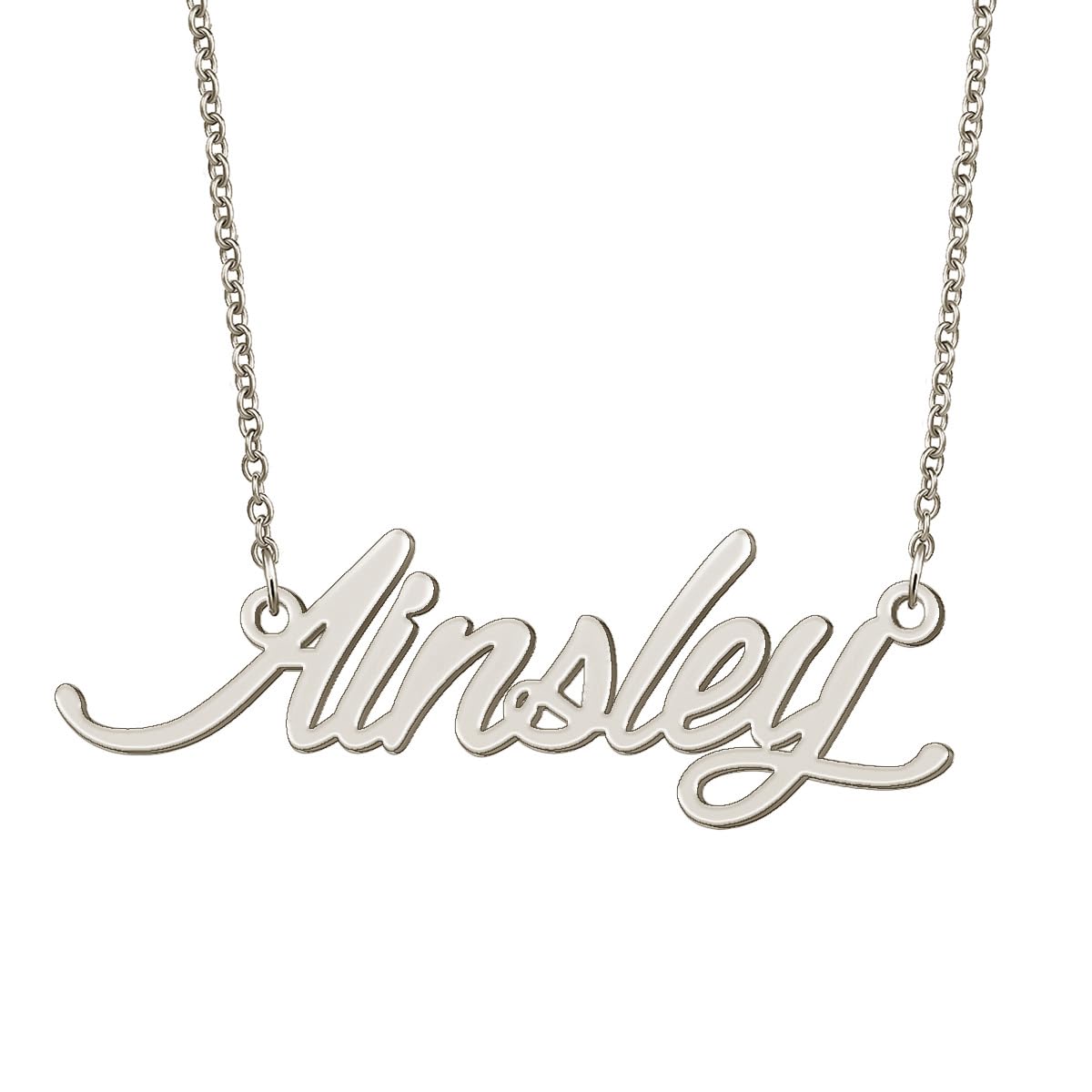 BYBWBL Ainsley Name Pendant Necklace Silver Color