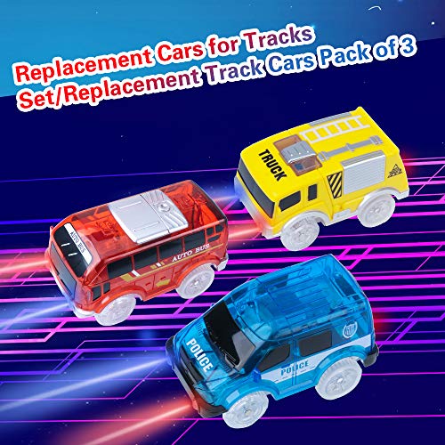 image for BooTaa Track Replacement Car ( 3 Pack), Electric Light up Auto Bus, Bl