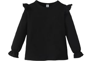 LYSMuch 1-7T Toddler Baby Girls Blouse Long Sleeve Ruffle Shirt Solid Top Clothes