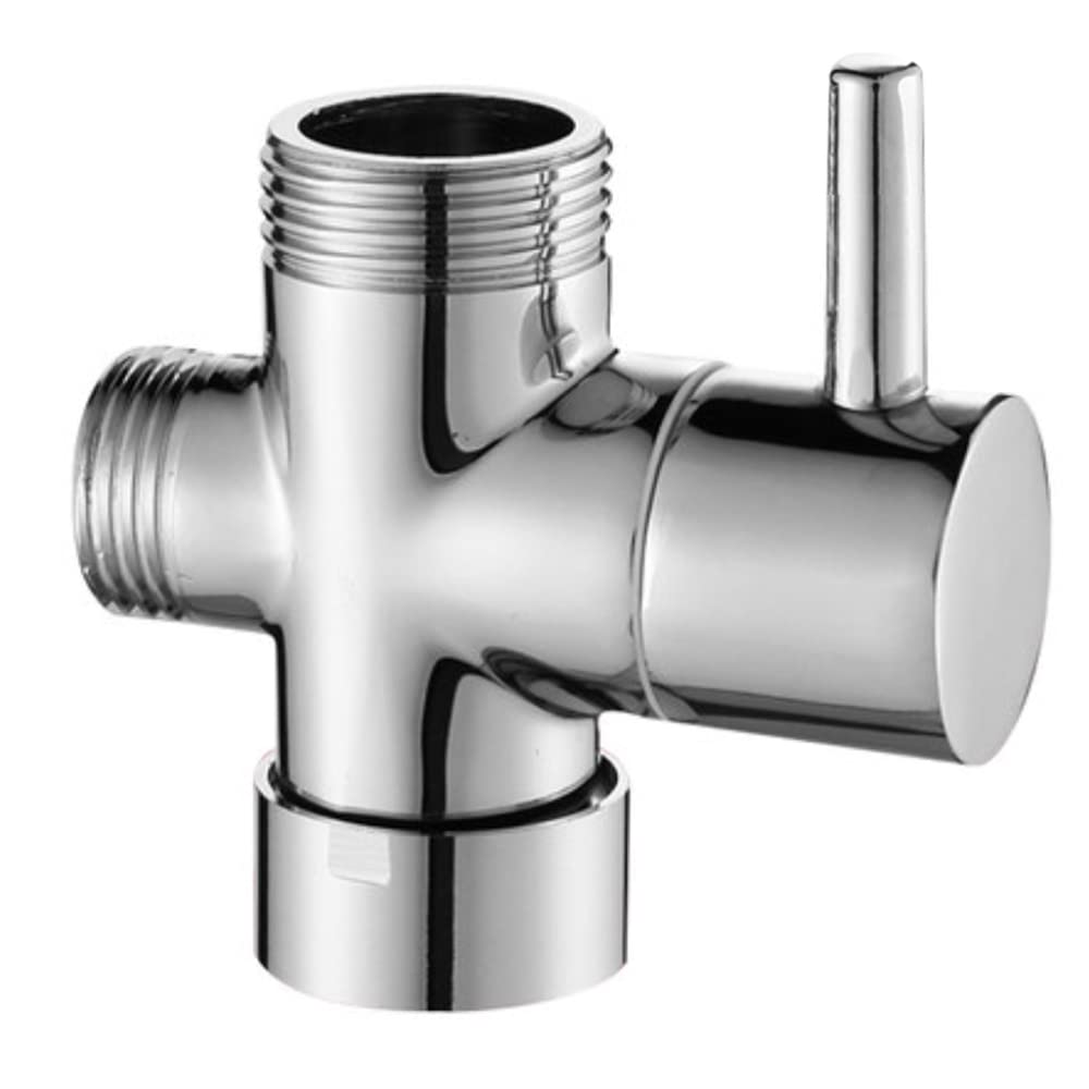 Shower Diverter Valve Replacement, 3 Way T-Adapter Shut-Off Valve for Shower Head Arm Diverter, G1/2 Female Inlet x G1/2 & G1/2 Outlet