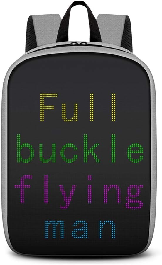 Ye Wang Smart Led Backpack Waterproof,Intelligent Programmable LED Display,15.6 Inch Laptop Daypack 20L Big Capacity Novelty School Bags with USB Charging,for Boy Girl Gift,Gray