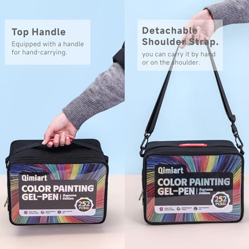 252 Pcs 234 Colors Gel Pens Set，0.6mm Fine Point Quick-Drying Ink with Portable Storage Bag for Adult Coloring, Journaling, Drawing, Office