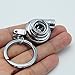 Waterwood Creative Auto Parts Models Spinning Turbo Turbocharger Keychain Key Chain Ring-Silver