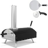Stoke 13-Inch Wood Pizza Oven With Gas Burner, Peel, Rain Cover, and Cutter Included for Backyard, Camping, or Tailgating