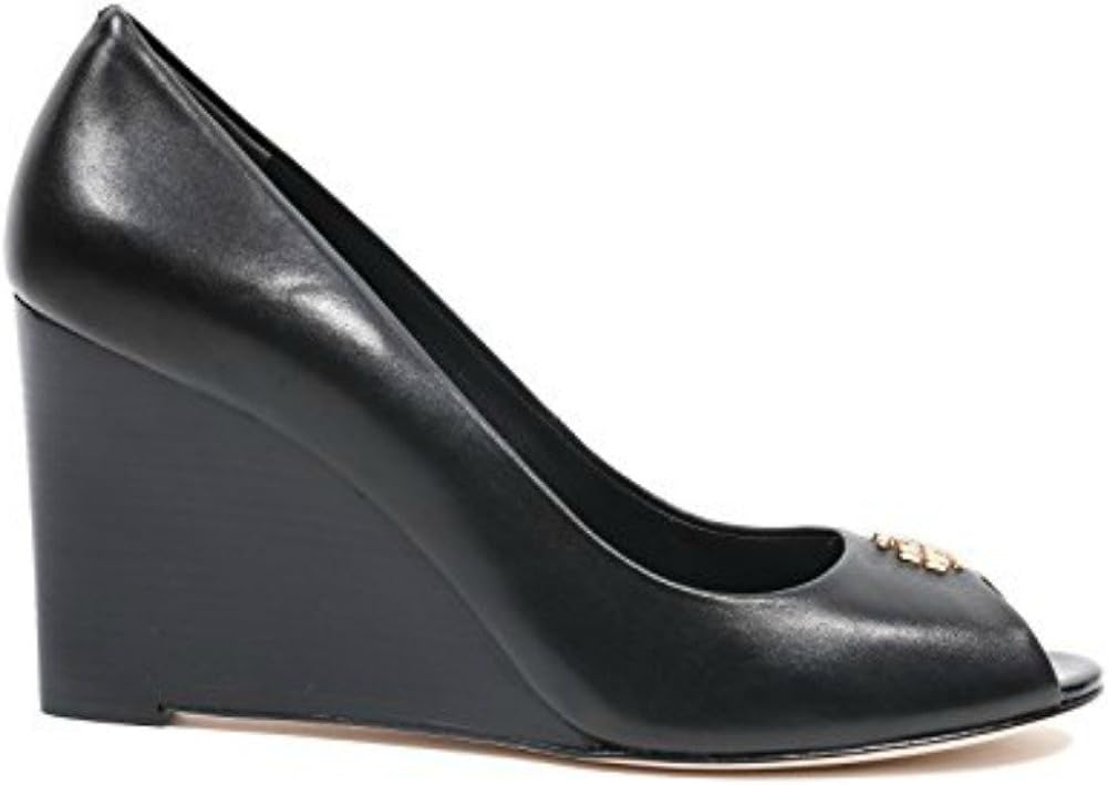 tory burch black peep toe wedge