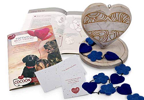 Sweet Goodbye Cocoon eco-Friendly Pet Burial & Cremation Ceremony Kit for Dogs and Cats (Medium, Indigo)