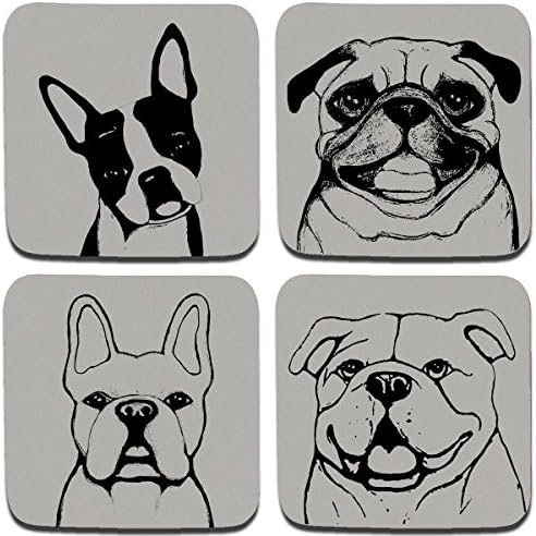Stubby Nose Dog Breed Coaster Set by Pet Studio Art