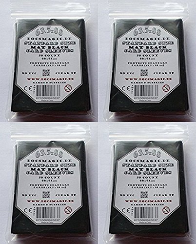 Docsmagic.de 2 x 100 Double Mat Black Card Sleeves Standard Size 66 x 91 - PKM - MTG — image 1
