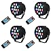 Stage Lights,SAHAUHY Par Lights 12 Leds Stage Lighting with Remote Control Sound Activated(Four Stage Lights)