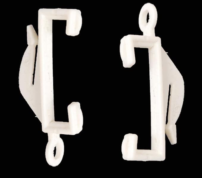 IPEAK Curtain Rail Track Glider Hooks Pack of 50 White Plastic Sliding Hook Gliders Amazon.co