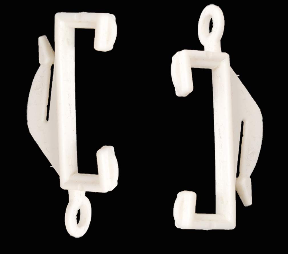 iPEAK Curtain Rail Track Glider Hooks White Plastic Sliding Hook Gliders (Pack of 50)