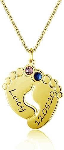 personalised feet necklace