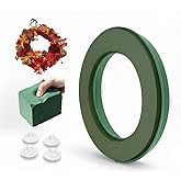 Fruvalin 11-Inch High-Density Oasis Floral Foam Wreath Base, Wet Ring for Excellent Water Retention, For Wedding, Car, Birthday, Holiday &amp; Commemorative, Home Decor, DIY Floral Classes and Florist Use