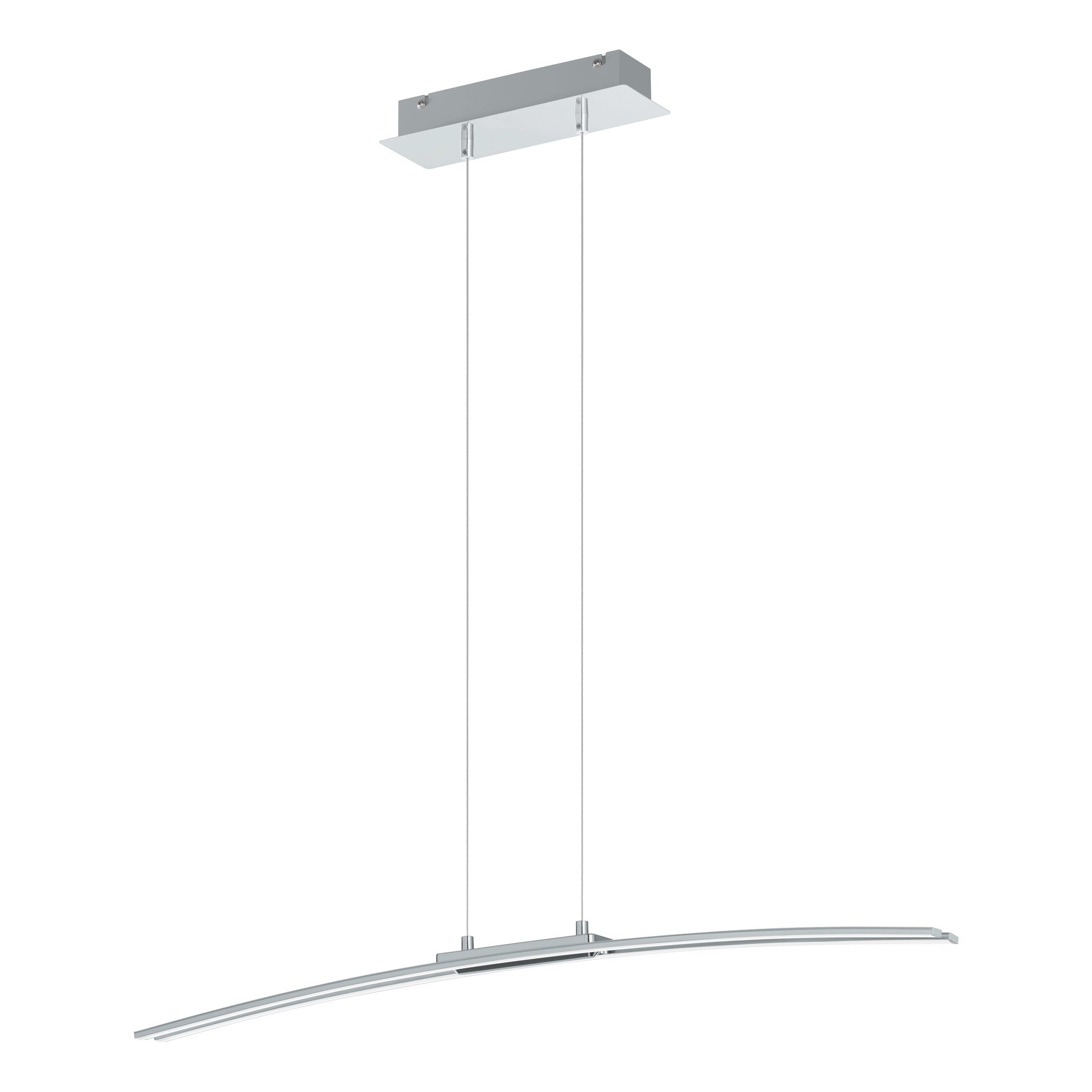 Eglo LED Pendant Lamp Lasana, Single-Flame Pendant Light, Hanging lamp Made of Aluminium, Steel, Plastic, Colour: Chrome, White