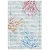 Safavieh Barbados Collection BAR535J Tropical Coral Indoor/ Outdoor Area Rug, 4' x 6', Teal/White
