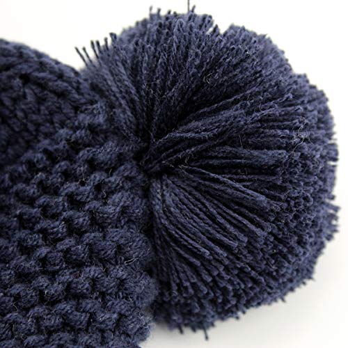 Winter Warm Earflaps Newborn Baby Hat Beanie Infant Toddler Kids Knit Hat Cap with Fleece Lined Unisex for Baby Boys Girls (M / 12-36 Months, Navy Blue)