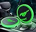 LED Car Cup Holder Lights, for Mustang Logo Interior Accessories Coaster with 7 Colors Changing USB Charging Mat, Luminescent Cup Pad, Atmosphere Lamp Decoration Light (2 PCS)