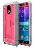 E LV Hybrid Armor Protection Defender Case Cover with Built-in Screen Protector for Samsung Galaxy Note 4 - Red Melon/ Gray