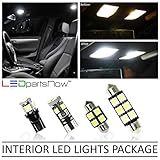 LEDpartsNow 2006-2012 Honda Civic LED Interior Lights Accessories Replacement Package Kit (6 Pieces), WHITE