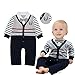 Baby Boy Romper, 1Pcs Toddler Gentleman Formal Outfit Set with Suit Vest & Bowtie