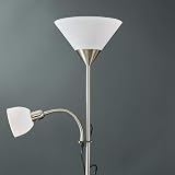 MiniSun Modern Brushed Chrome 2 Way Floor Lamp with LED Bulbs view 4