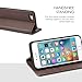 iPhone 8 Case, iPhone 7 Case, SHIELDON Genuine Leather Wallet Folio Case Book Design with Stand and ID Credit Card Slots Magnetic Closure TPU Shcokproof Interior Case for iPhone 7/8 - Coffee Brown