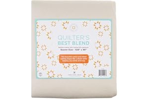 MISSOURI STAR QUILT CO. Quilt Batting Queen Size 108" x 96" | 80/60 Warm Cotton Poly Filling with Quilt Pattern Included | Medium Weight Batting Roll for Stuffing Blankets and Quilting Supplies