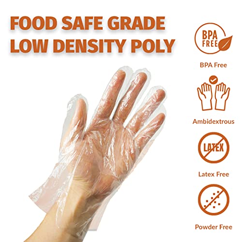 GORILLA SUPPLY 500 BPA Free Premium Disposable Gloves Poly PE LDPE