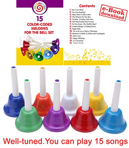 Musical HandBells For Children, Adult, Seniors 8 Note Color-Coded ...