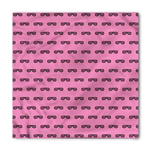 Lunarable Pink Bandana, Fancy Singer Sun Glasses, Unisex Head and Neck Tie