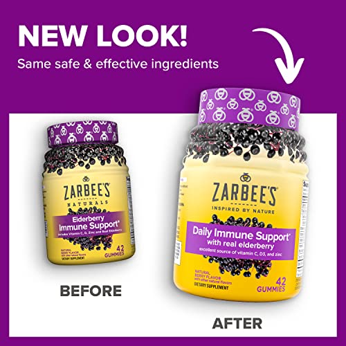 Zarbee's Adult Elderberry Immune Support Gummies, Berry 42ct Pricepulse