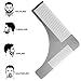 Beard Tools, SoulBay Beard Shaping Grooming Kit for Men Including Stainless Steel Mustache Comb Template, Barber Straight Edge Manual Razor (No Blades) and scissors, Gift Choice