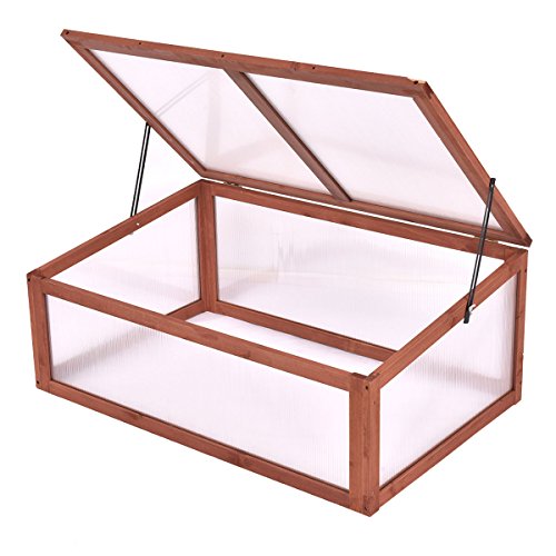 Portable Wooden Green House Cold Frame Garden Raised Plants Bed Protection