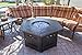 Hiland WLF-HEX 40,000 BTU Propane Fire Pit w/Lid and Fireglass Included, Large, Slate