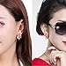 Rbenxia Girl Sweet Rose Rhinestone Pearl Eardrop Earring Stud Peach