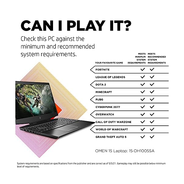 HP OMEN Gaming Laptop 15-dh1005sa, 15.6" FHD 1920 x 1080 pixels, Intel® Core™ i7, 16GB RAM, 1TB SSD, NVIDIA® GeForce RTX™ 2060, Shadow Black - Image 4