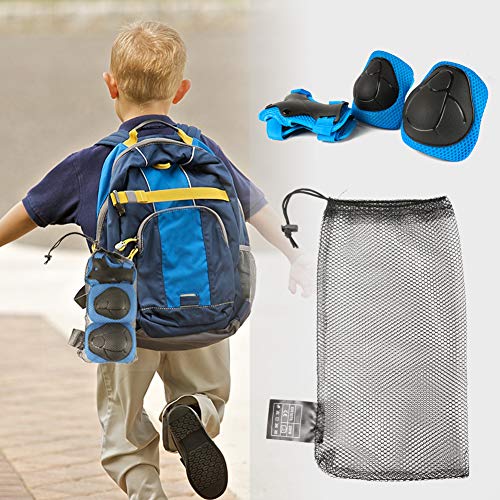 Knee Pads for Kids Toddler Knee Pads and Elbow Pads Set with Wrist Guards 3 in 1,Children Protective Gear Set for Skating Riding Cycling Biking Rollerblading Scooter(3-8 Years),Blue