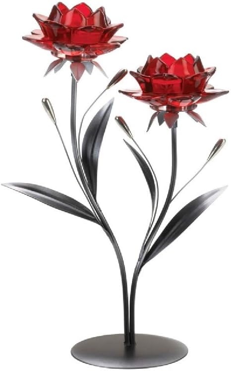 Amazon Co Jp Tom Co 美しい赤い花 キャンドルホルダー ホーム キッチン