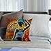 HGOD DESIGNS African Square Pillow Cushion Cover,African Women Cotton Linen Cushion Covers Home Decorative Throw Pillowcases 18x18inch,Yellow,Brown