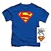 PopFunk Classic Toddler Kids Superman Classic Logo Unisex Boy Girl Short Sleeve Graphic T-Shirt & Stickers (4T)